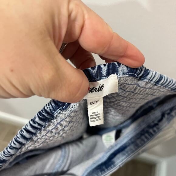 Aerie Denim Strapless Corset Top Size XS Smocked Back Y2K Bustier Tube - Picture 6 of 7